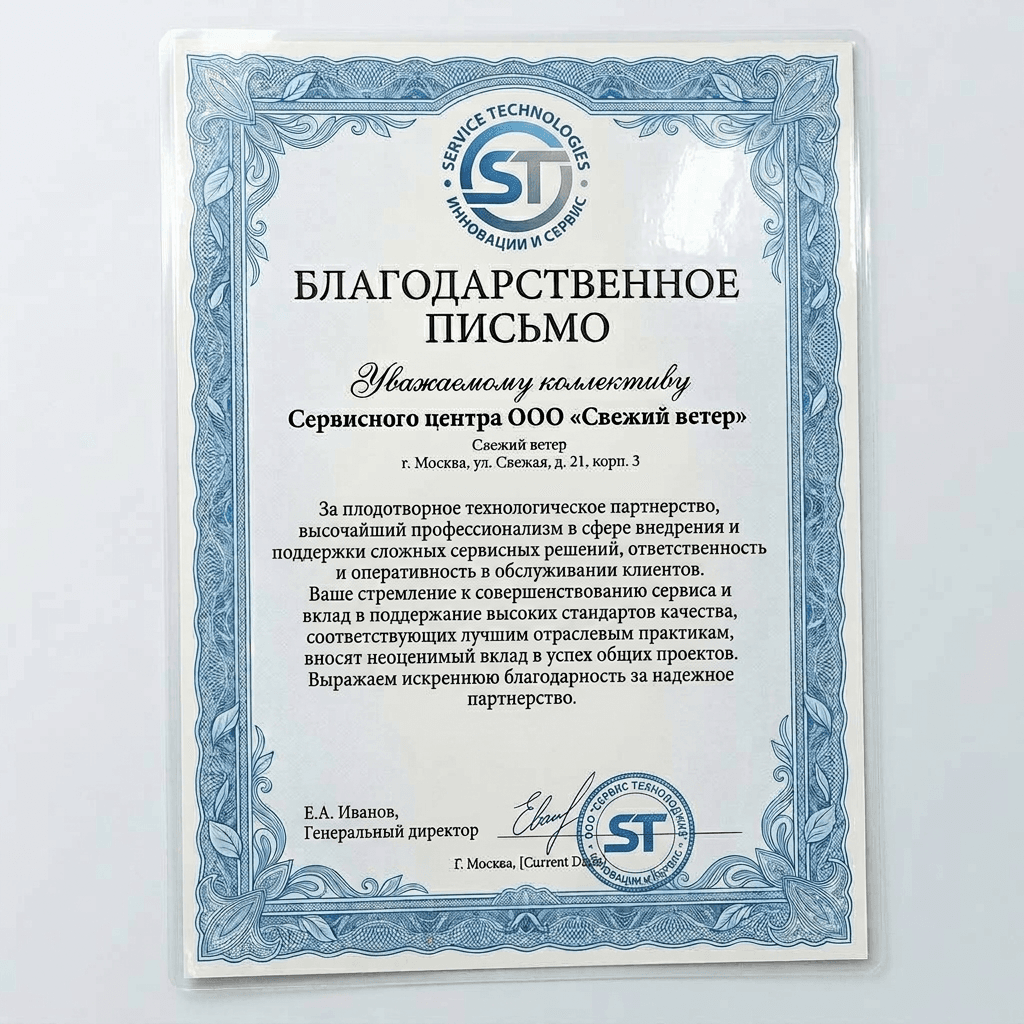 Благодарность от Asko Technologies